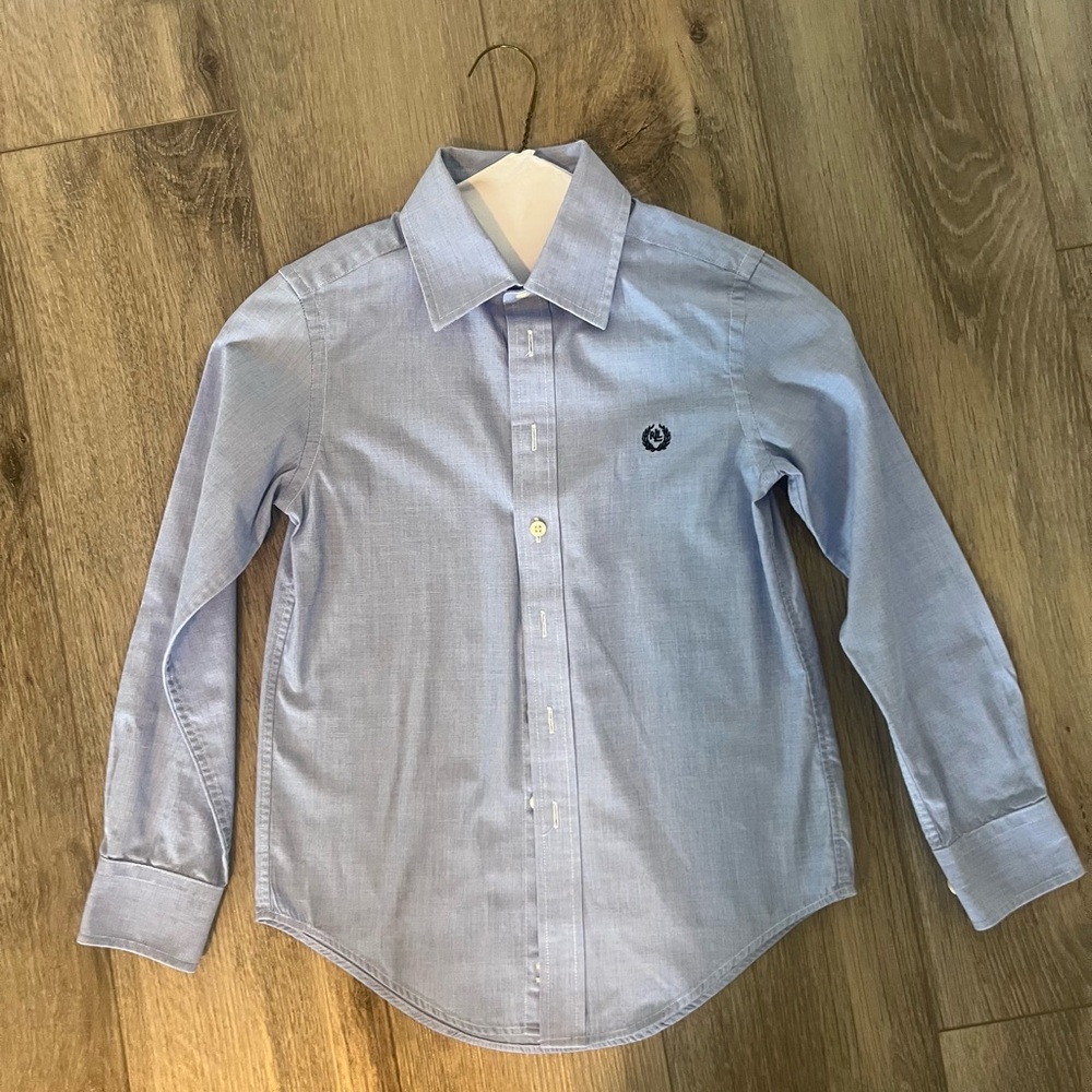 Lauren Ralph Lauren Blue Button Down Shirt Classic Cotton